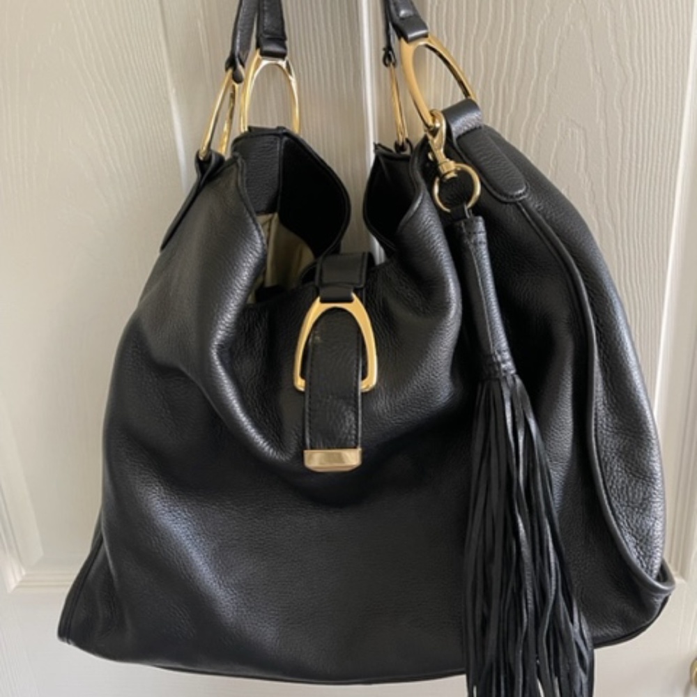 G.I.L.I. Large Pebbled Leather Hobo Handbag - New